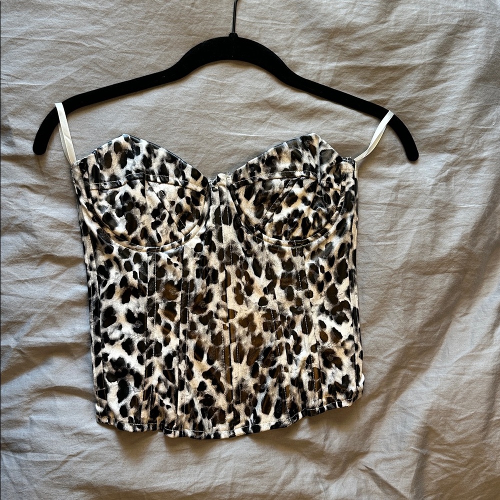 Leopard Print Bustier Top